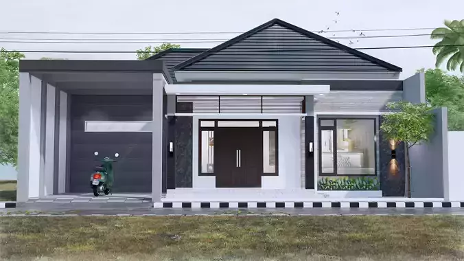 Minimalist Modern House one floor Full Interior Furniture