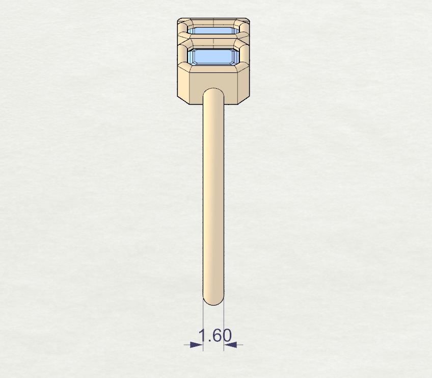 Emerald cut bezel ring N2 3D print model_6