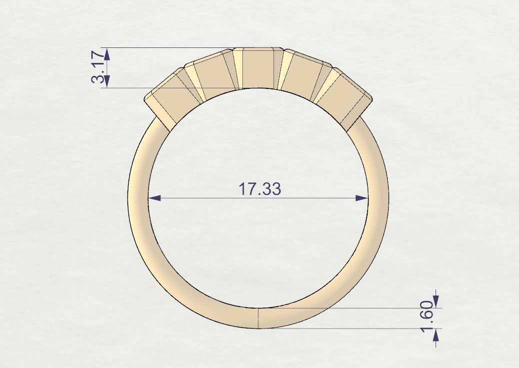 Emerald cut bezel ring N2 3D print model_3