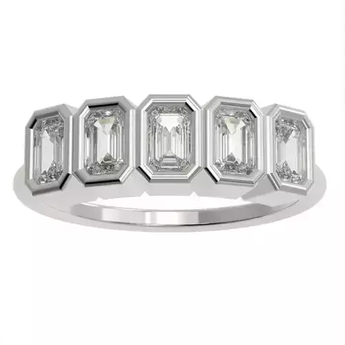 Emerald cut bezel ring N2 3D print model