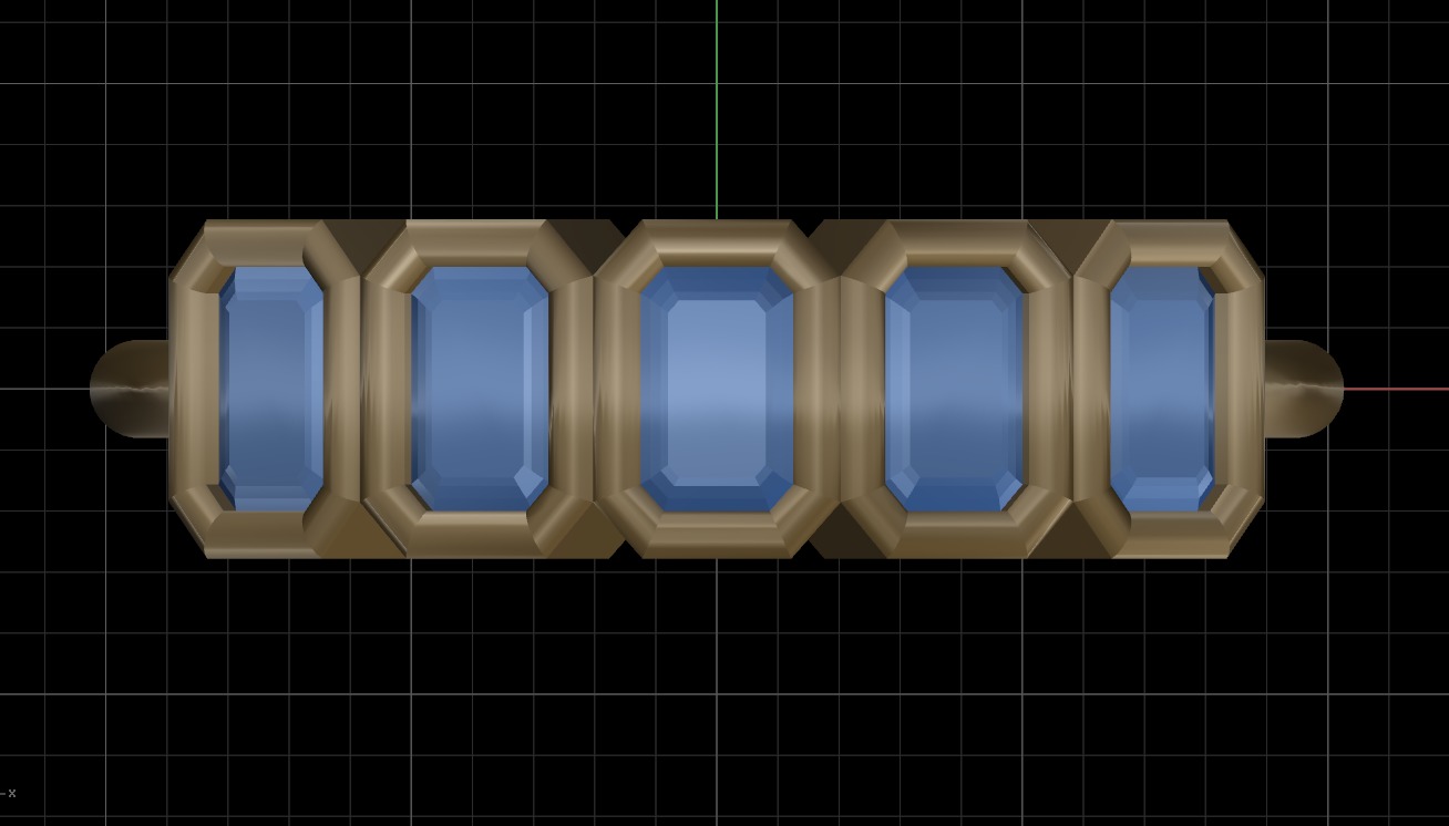 Emerald cut bezel ring N2 3D print model_17