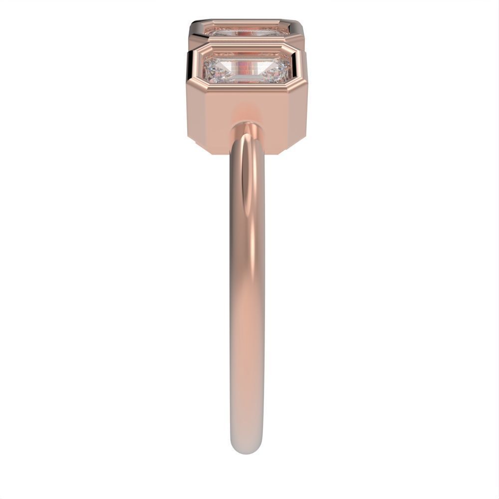Emerald cut bezel ring N2 3D print model_15