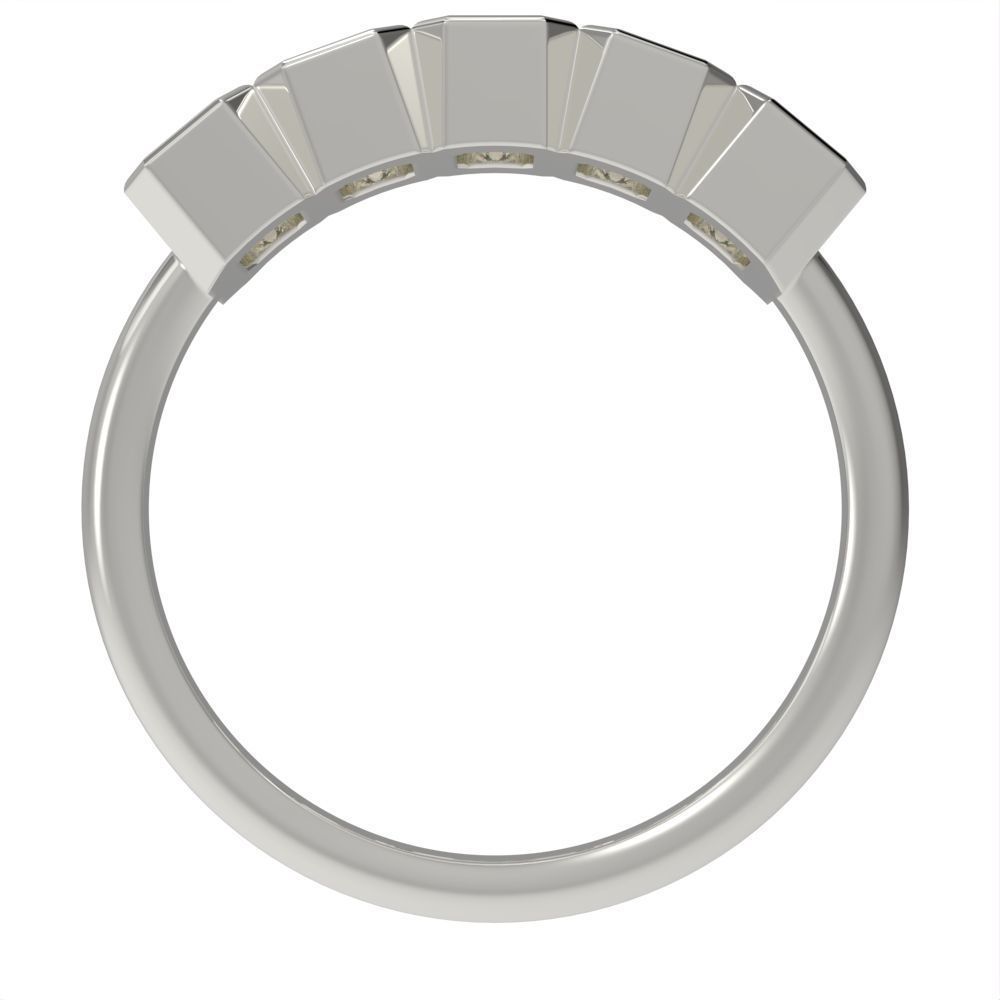 Emerald cut bezel ring N2 3D print model_9