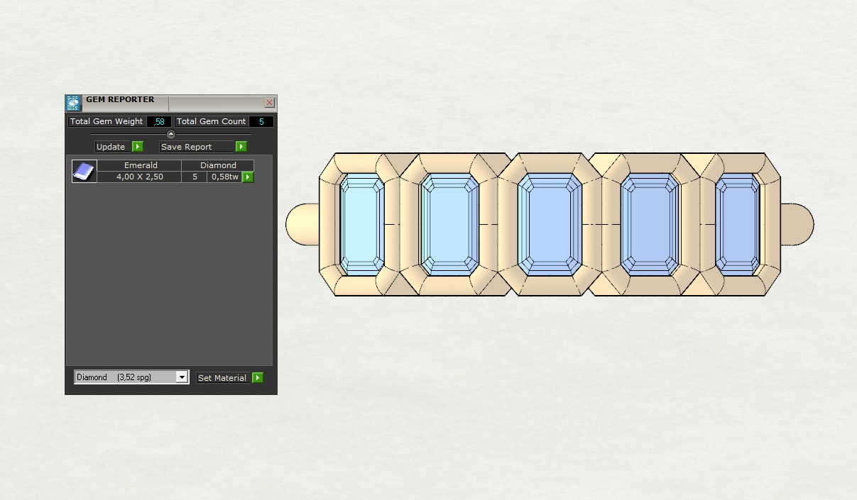 Emerald cut bezel ring N2 3D print model_4