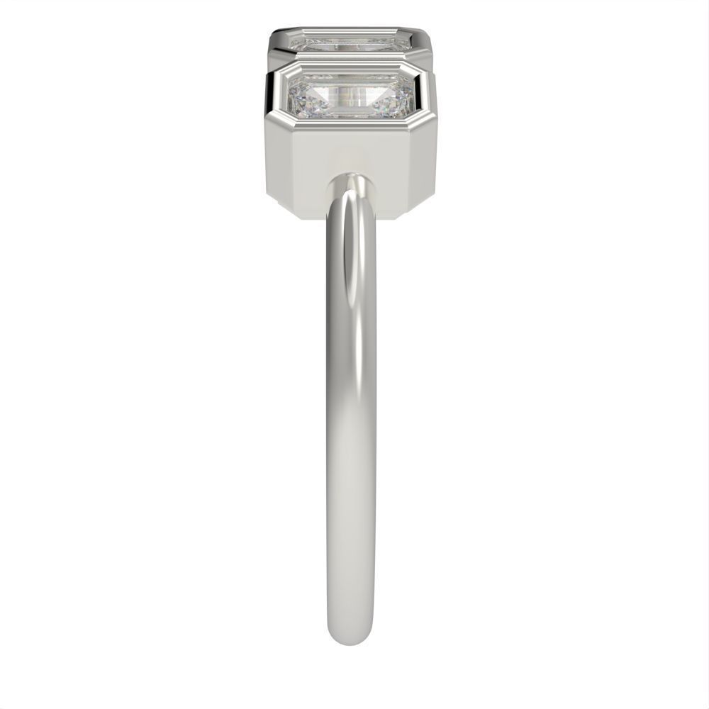 Emerald cut bezel ring N2 3D print model_10