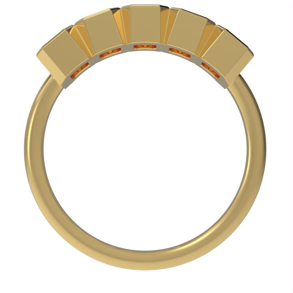 Emerald cut bezel ring N2 3D print model_12