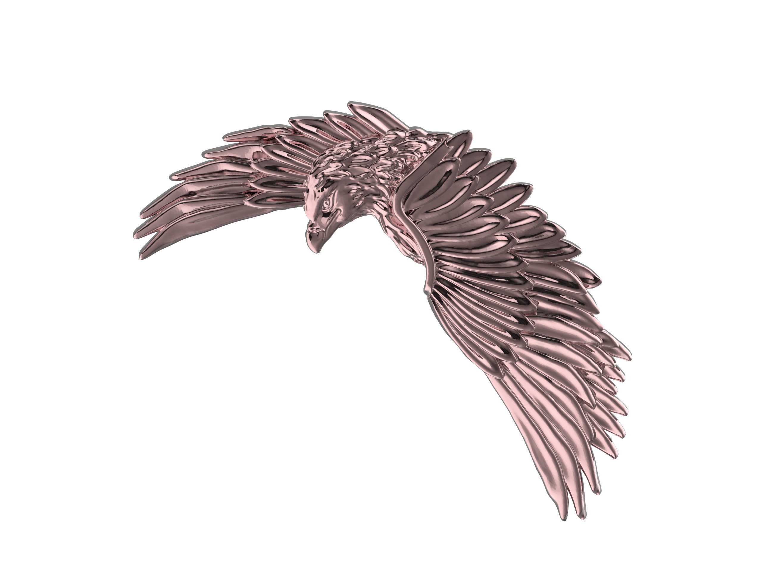 Regal Eagle Brooch 3D print model_4