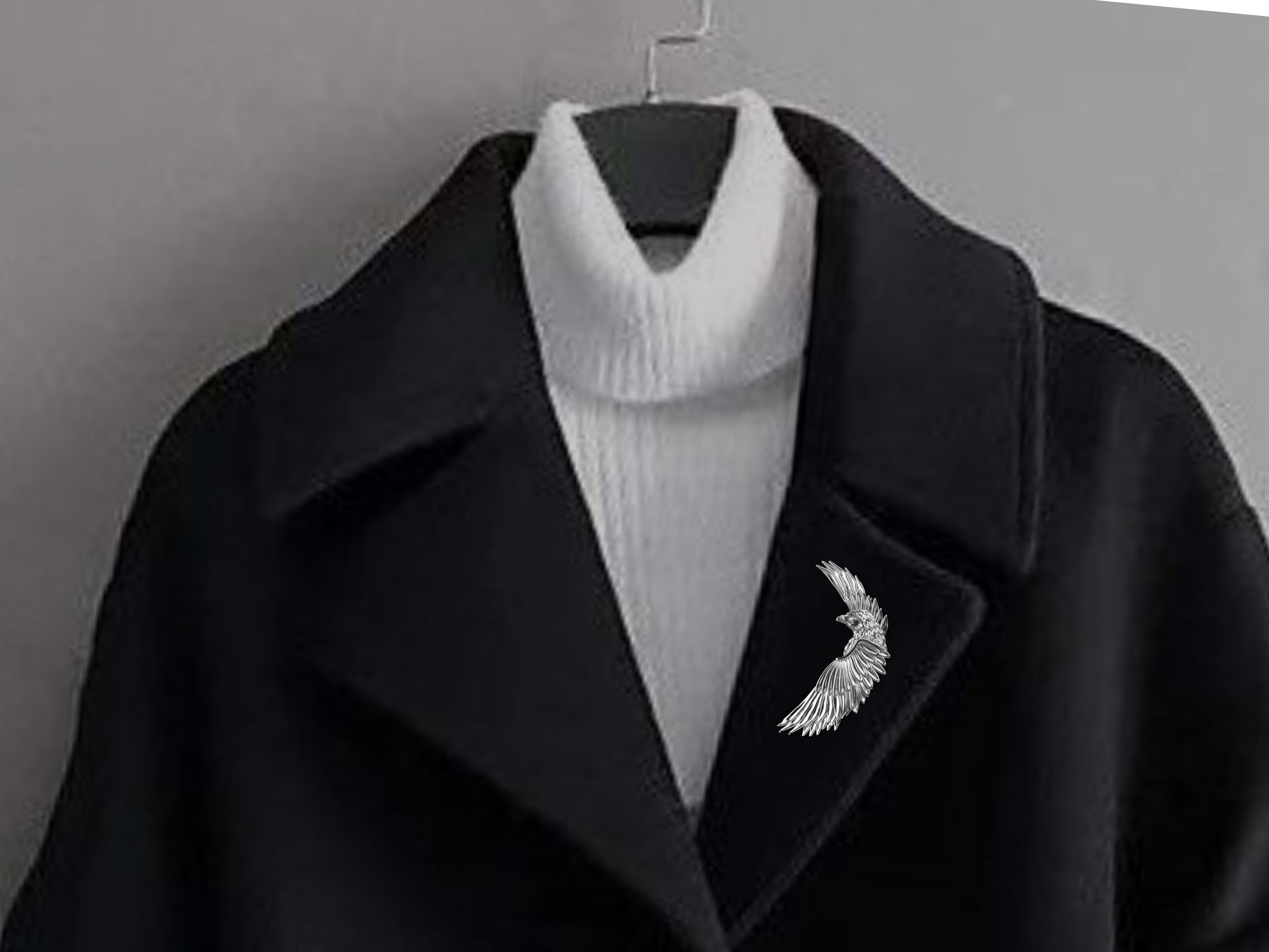 Regal Eagle Brooch 3D print model_8