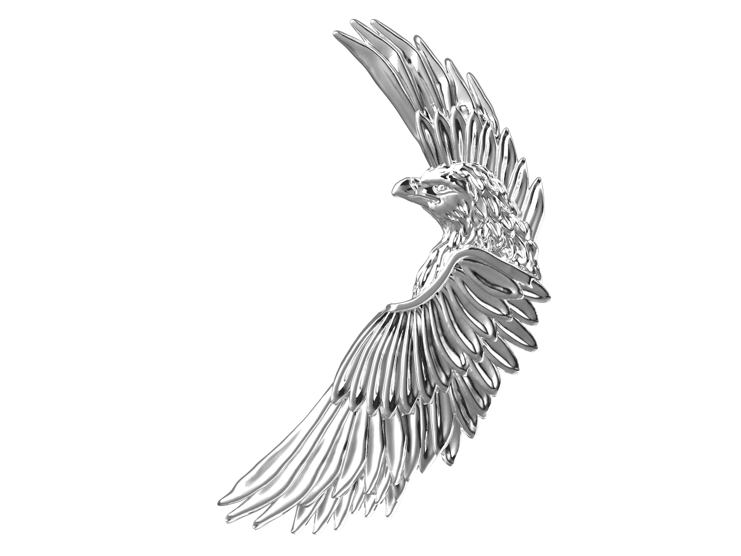 Regal Eagle Brooch 3D print model_1