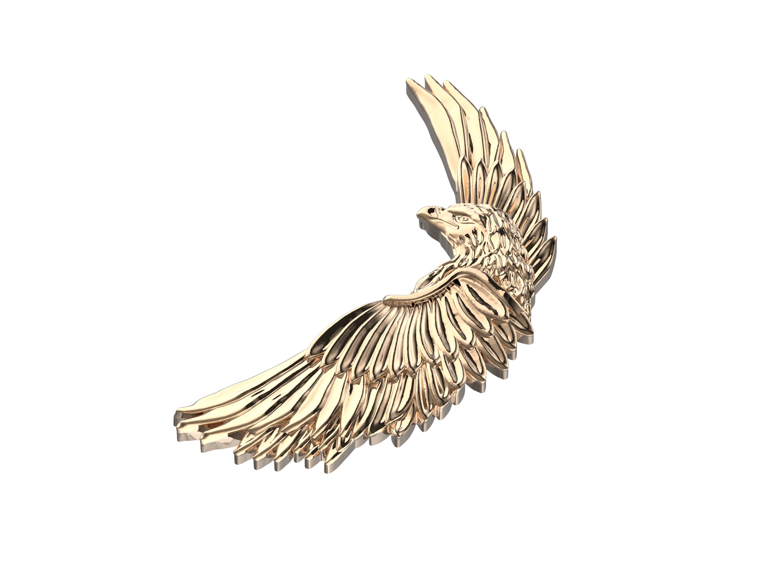 Regal Eagle Brooch 3D print model_3