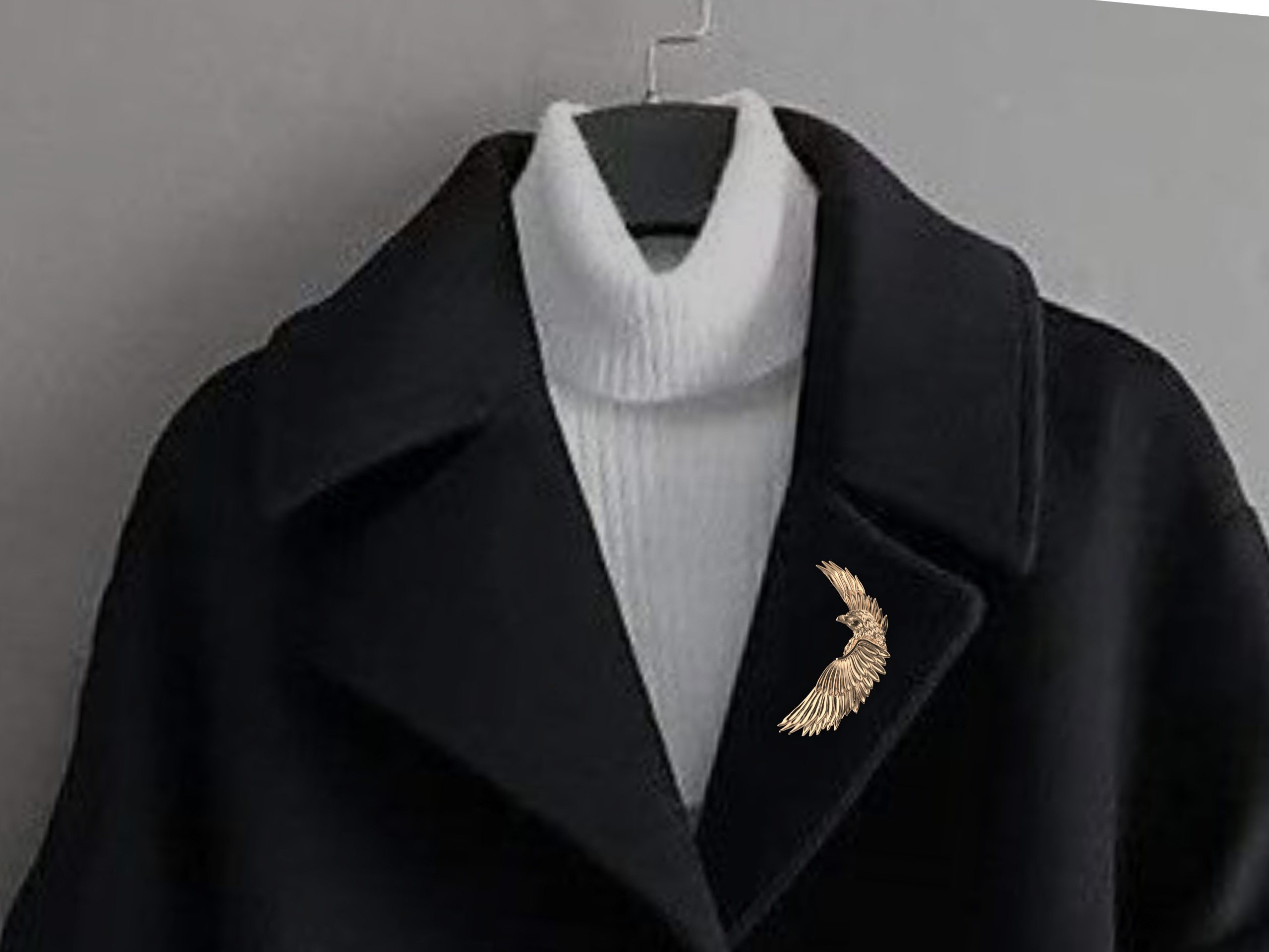 Regal Eagle Brooch 3D print model_7