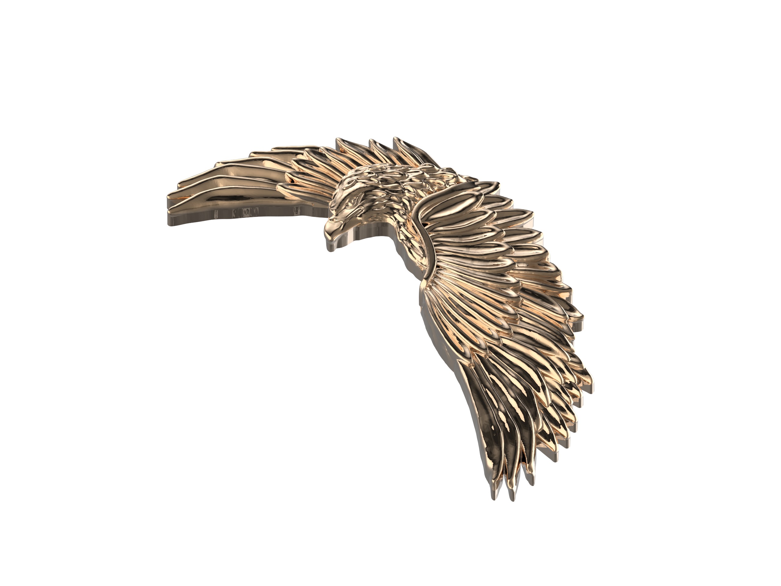 Regal Eagle Brooch 3D print model_2