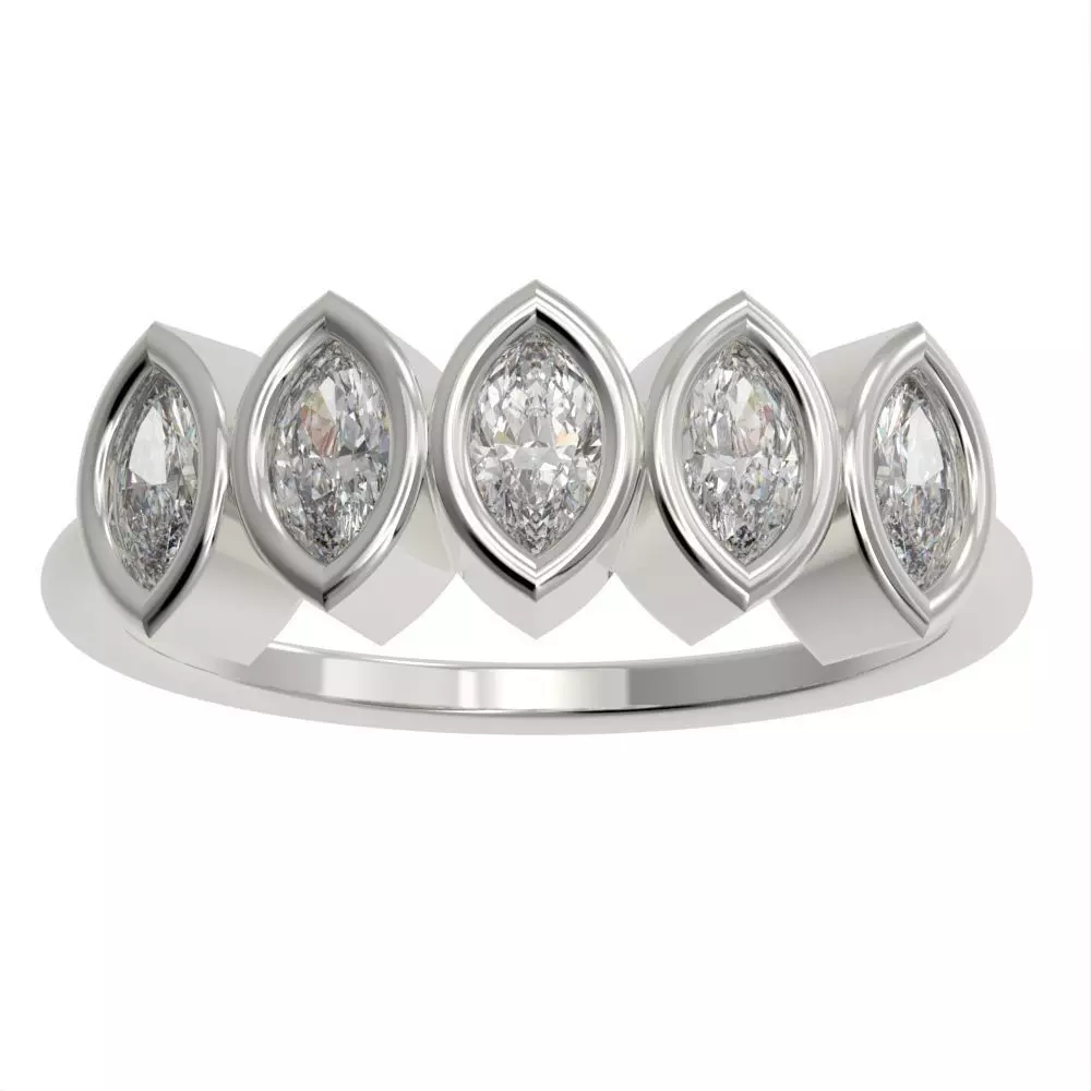 Marquise cut bezel ring N4 3D print model_0