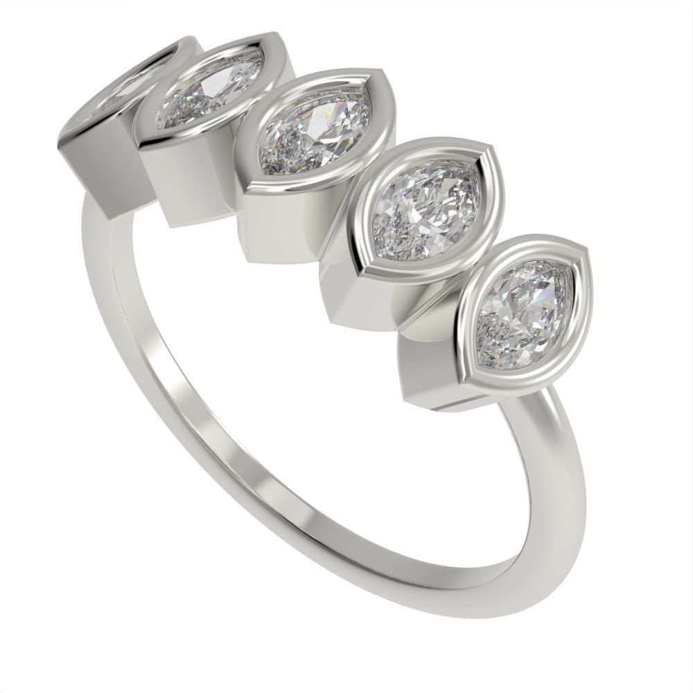 Marquise cut bezel ring N4 3D print model_8