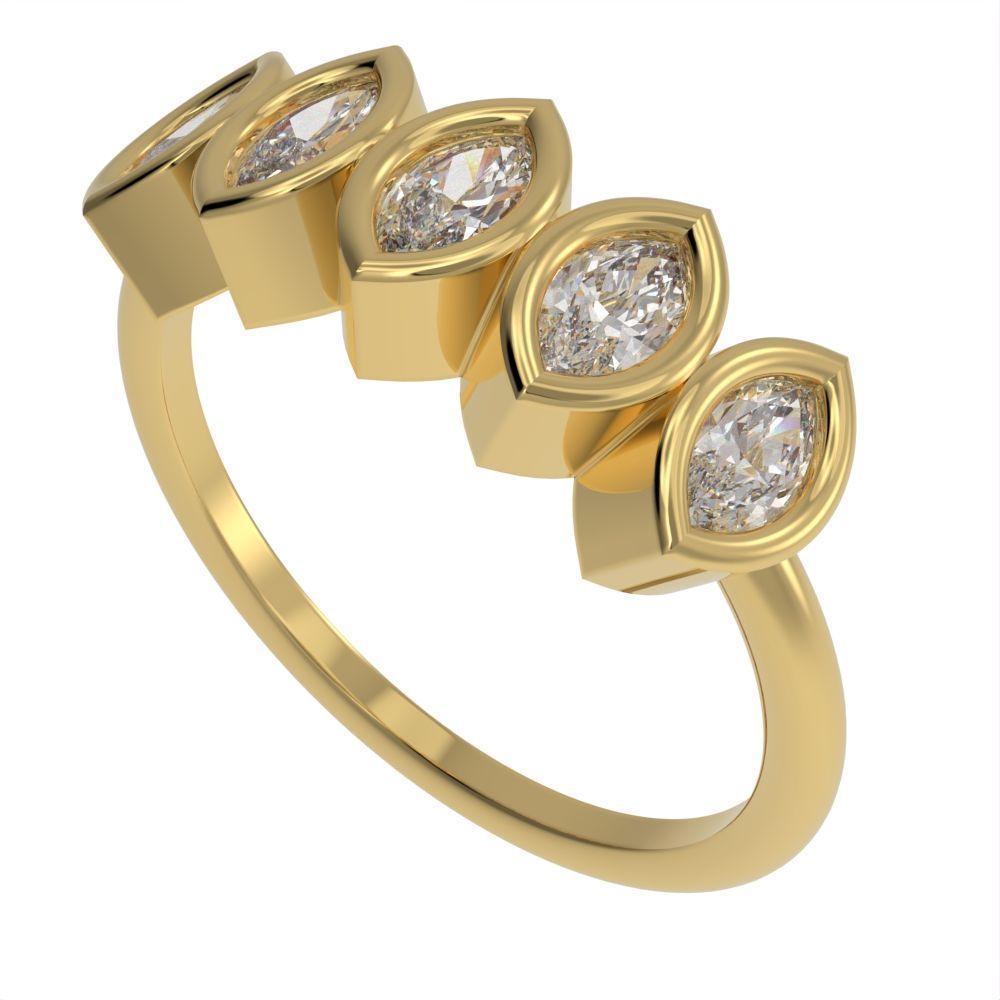 Marquise cut bezel ring N4 3D print model_11