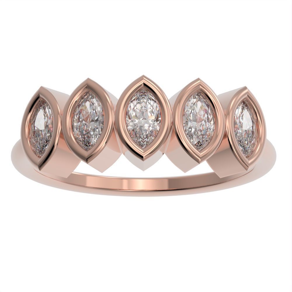 Marquise cut bezel ring N4 3D print model_2