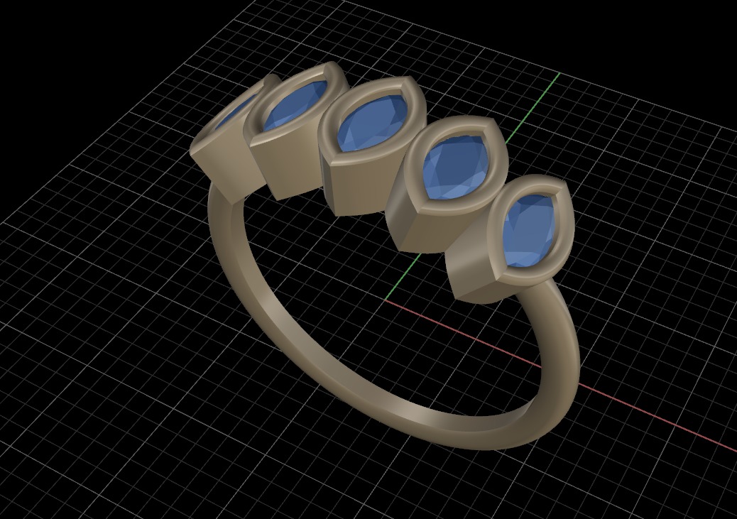 Marquise cut bezel ring N4 3D print model_20