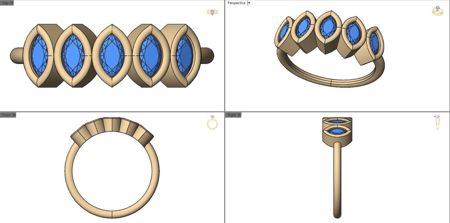 Marquise cut bezel ring N4 3D print model_21