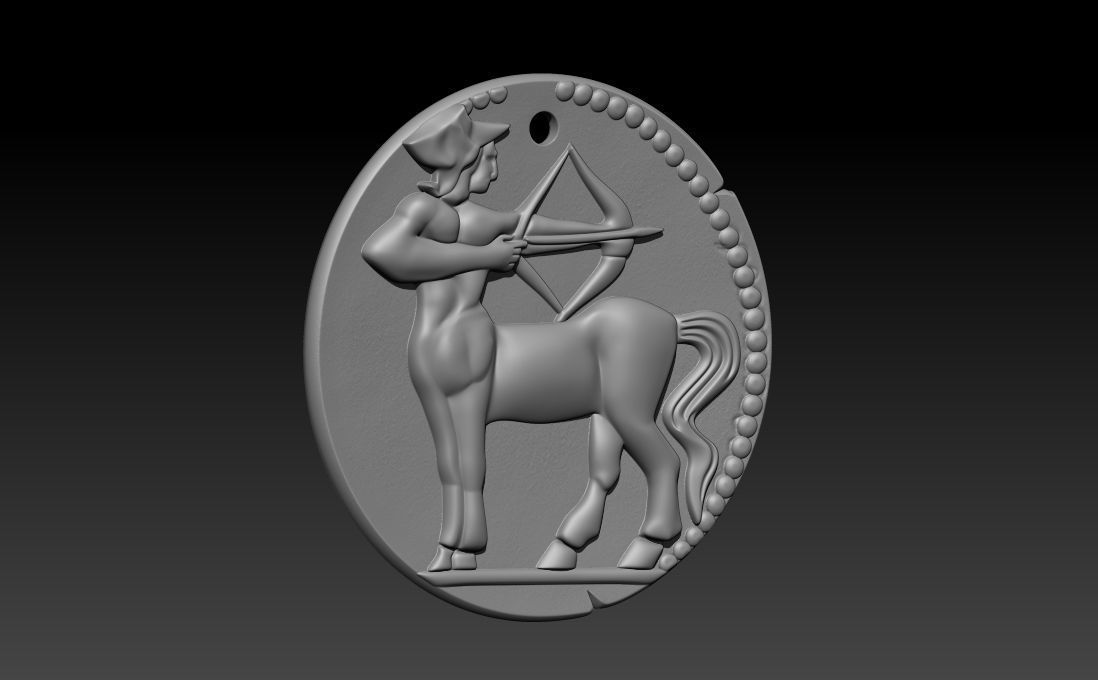 sagittarius pendant 3D print model_10