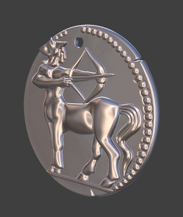 sagittarius pendant 3D print model_6