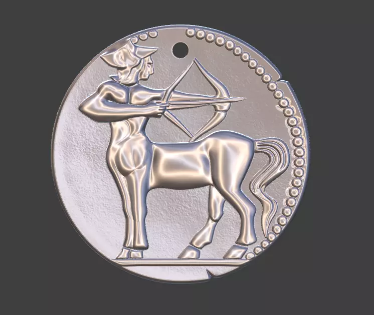 sagittarius pendant 3D print model_0