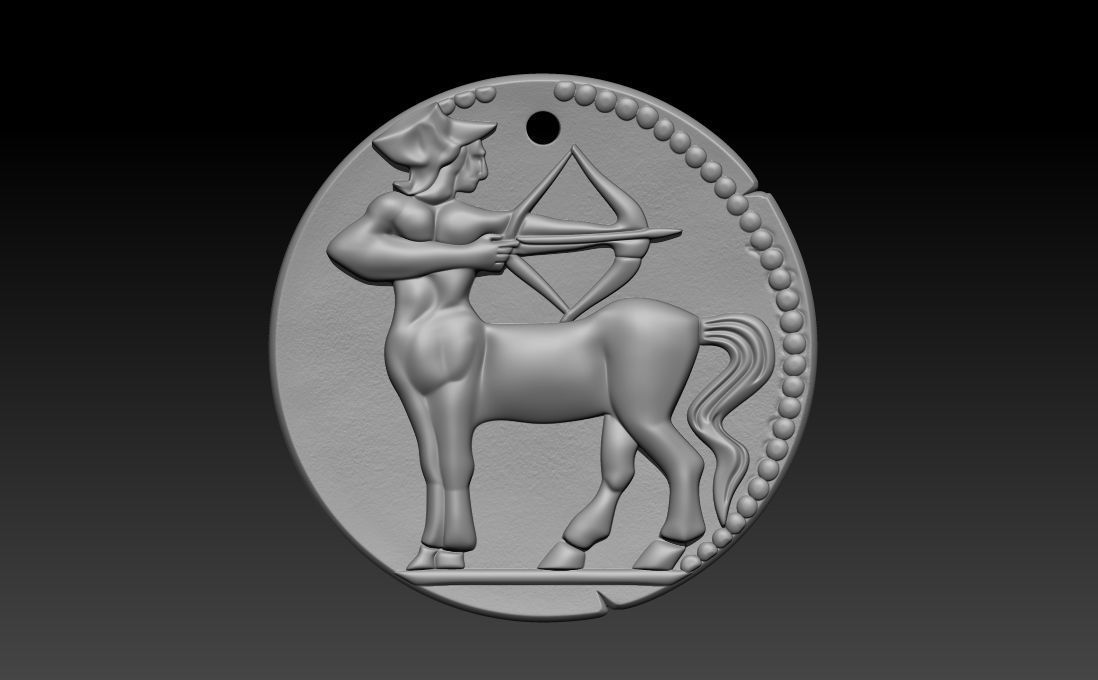 sagittarius pendant 3D print model_4