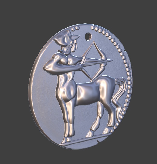 sagittarius pendant 3D print model_7