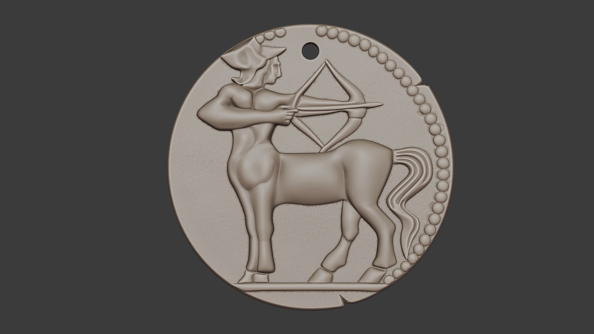 sagittarius pendant 3D print model_2