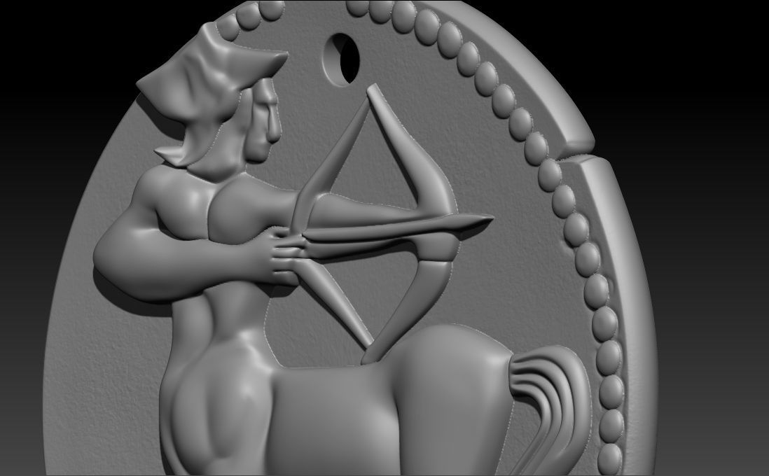 sagittarius pendant 3D print model_11