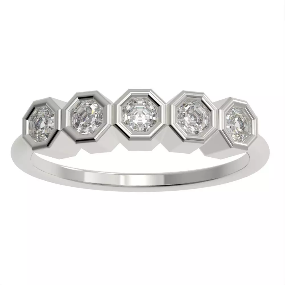 Octagon cut bezel ring N5 3D print model_0