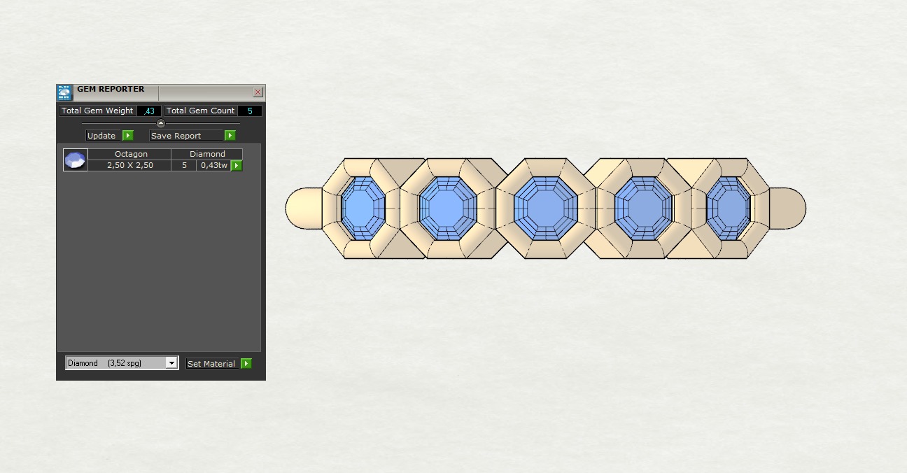 Octagon cut bezel ring N5 3D print model_4
