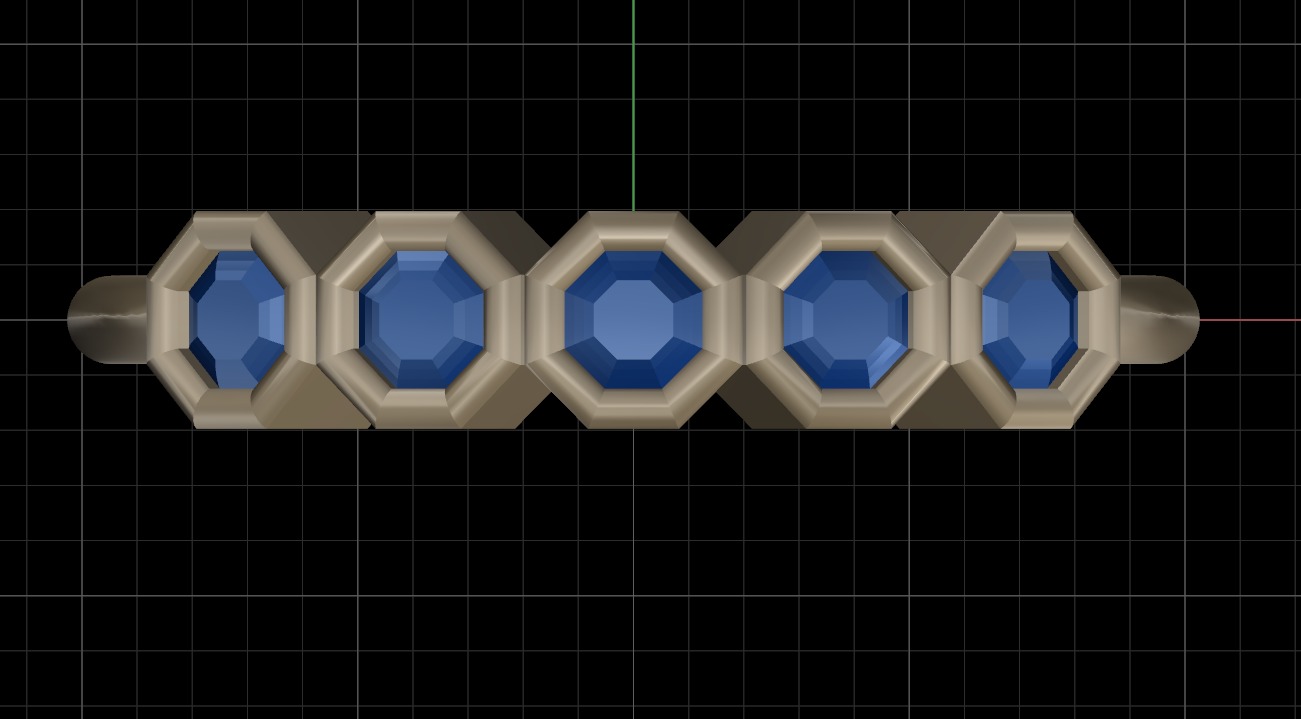Octagon cut bezel ring N5 3D print model_17