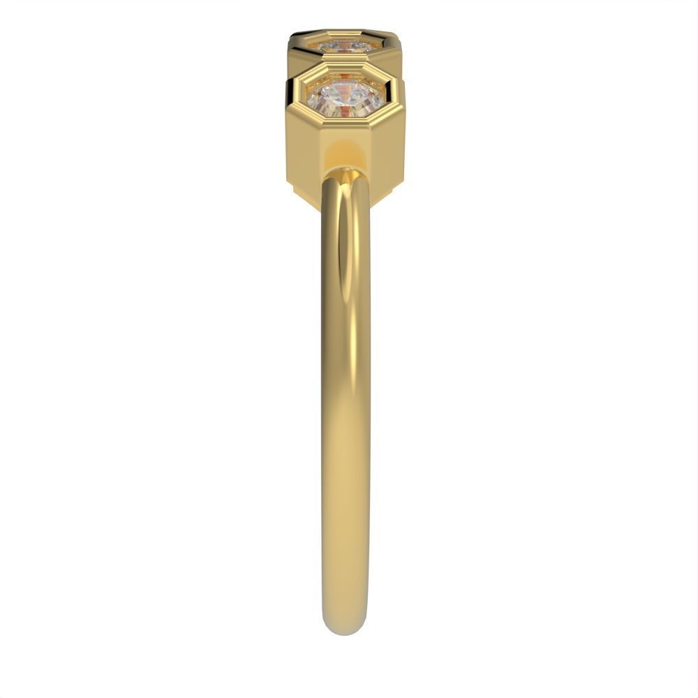 Octagon cut bezel ring N5 3D print model_13