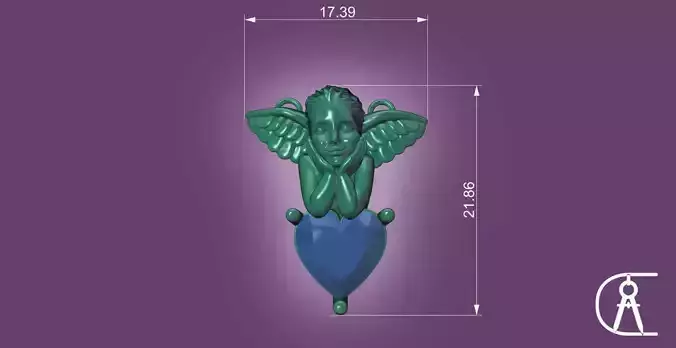Carrera y Carera 3d baby angel pendant 3D print model