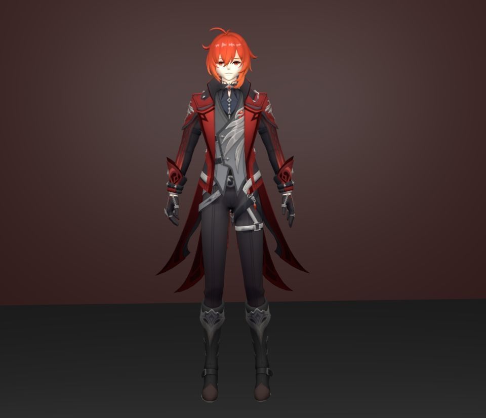 diluc 3D model_1