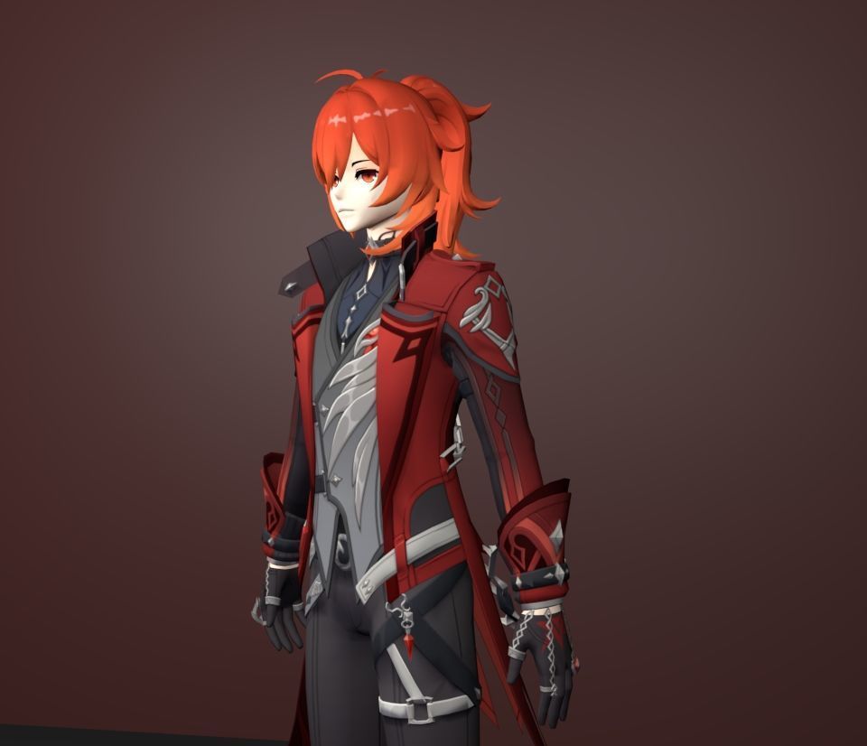 diluc 3D model_2
