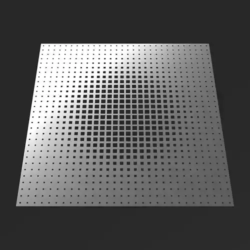 Perforated panel with parametric pattern 24-O-08 3D model