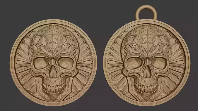 Skull Relief pendant 3D print model