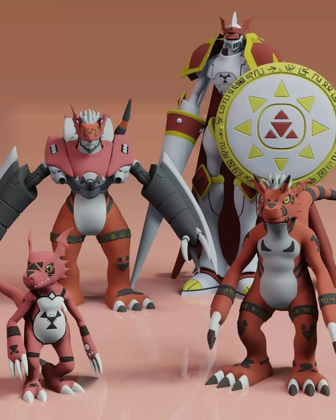Guilmon Evolution Pack 3D print model_0