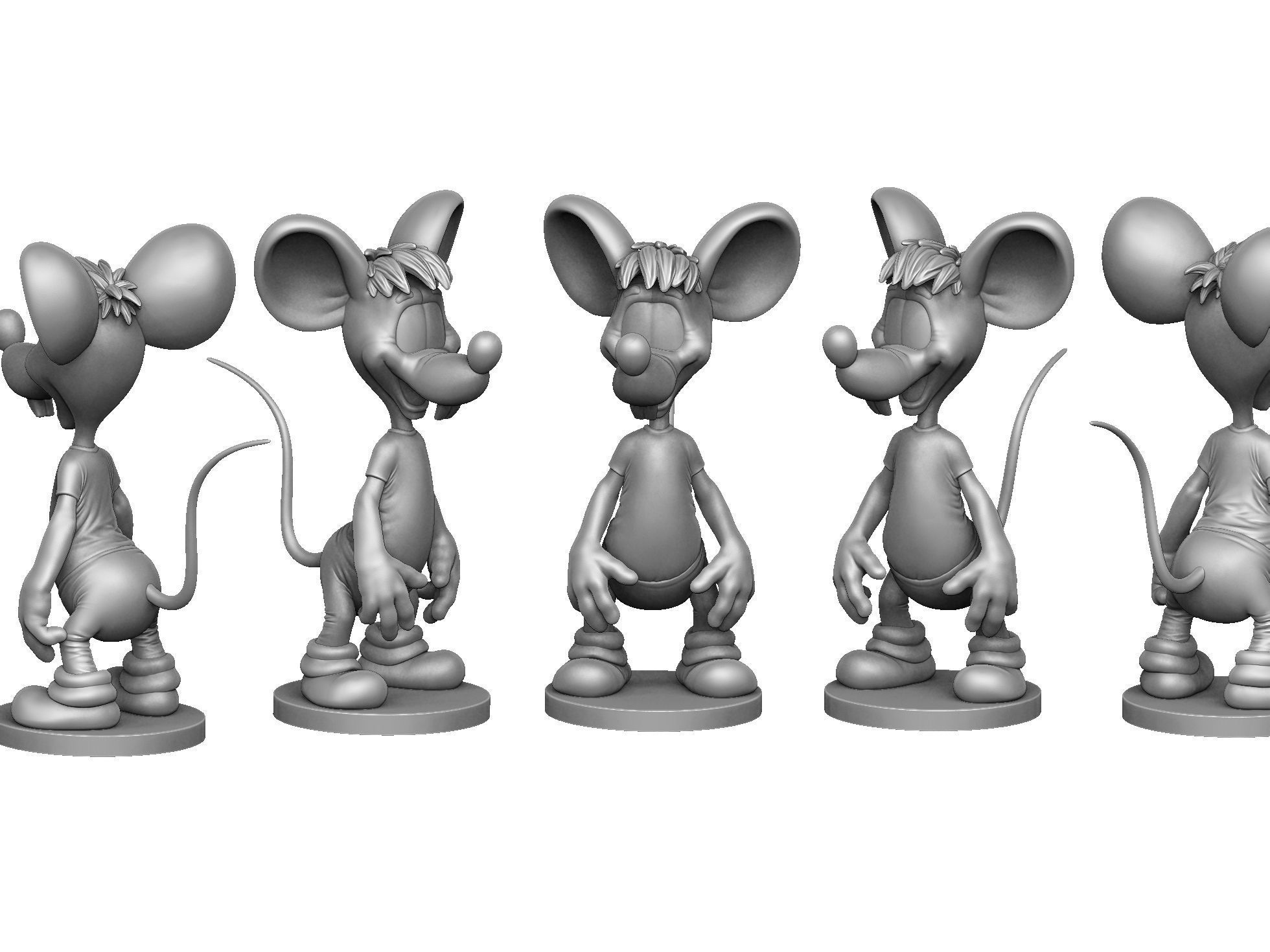 Second Mouse from Leopold for 3D printing STL 3D print model_17
