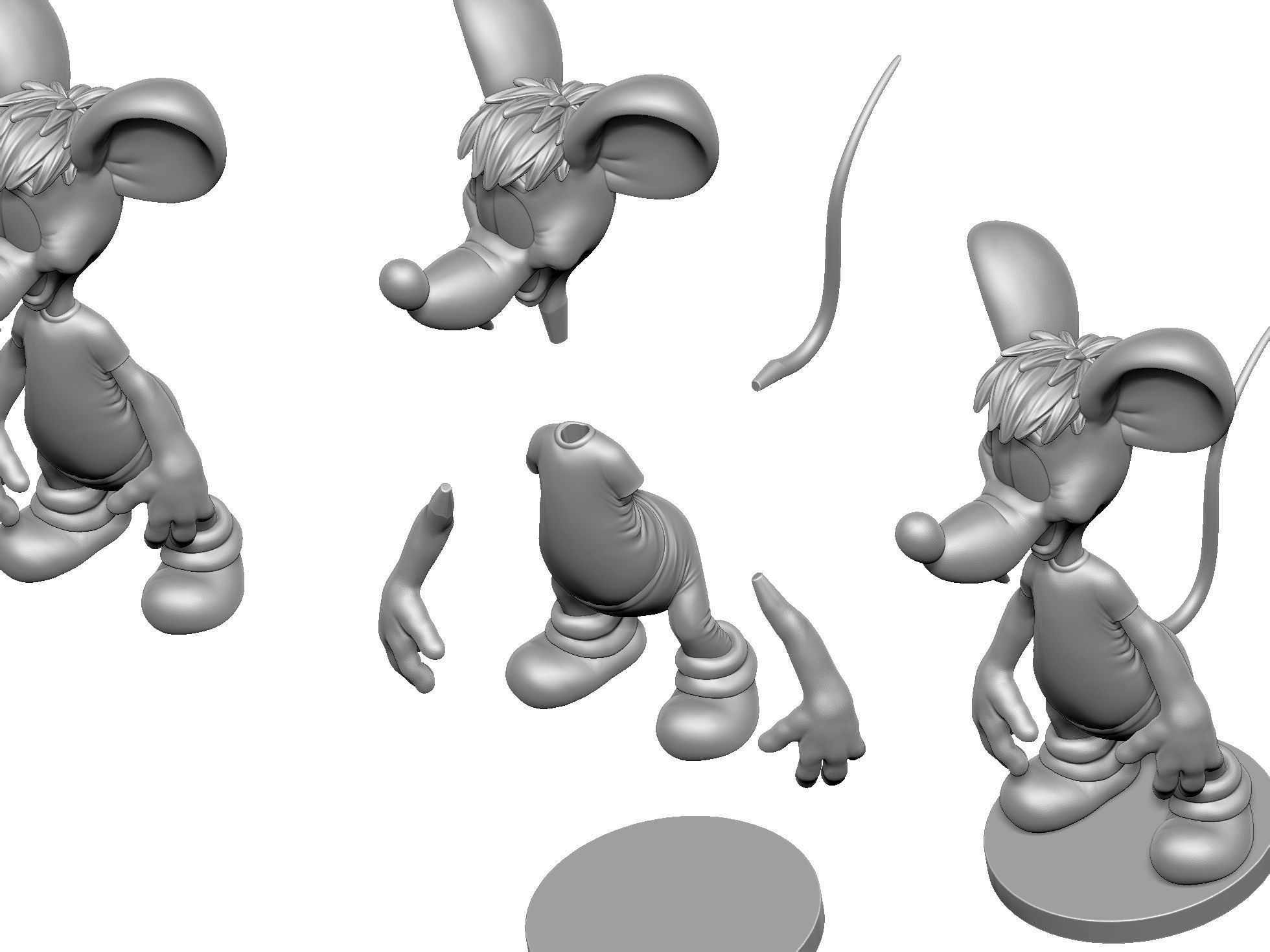 Second Mouse from Leopold for 3D printing STL 3D print model_2