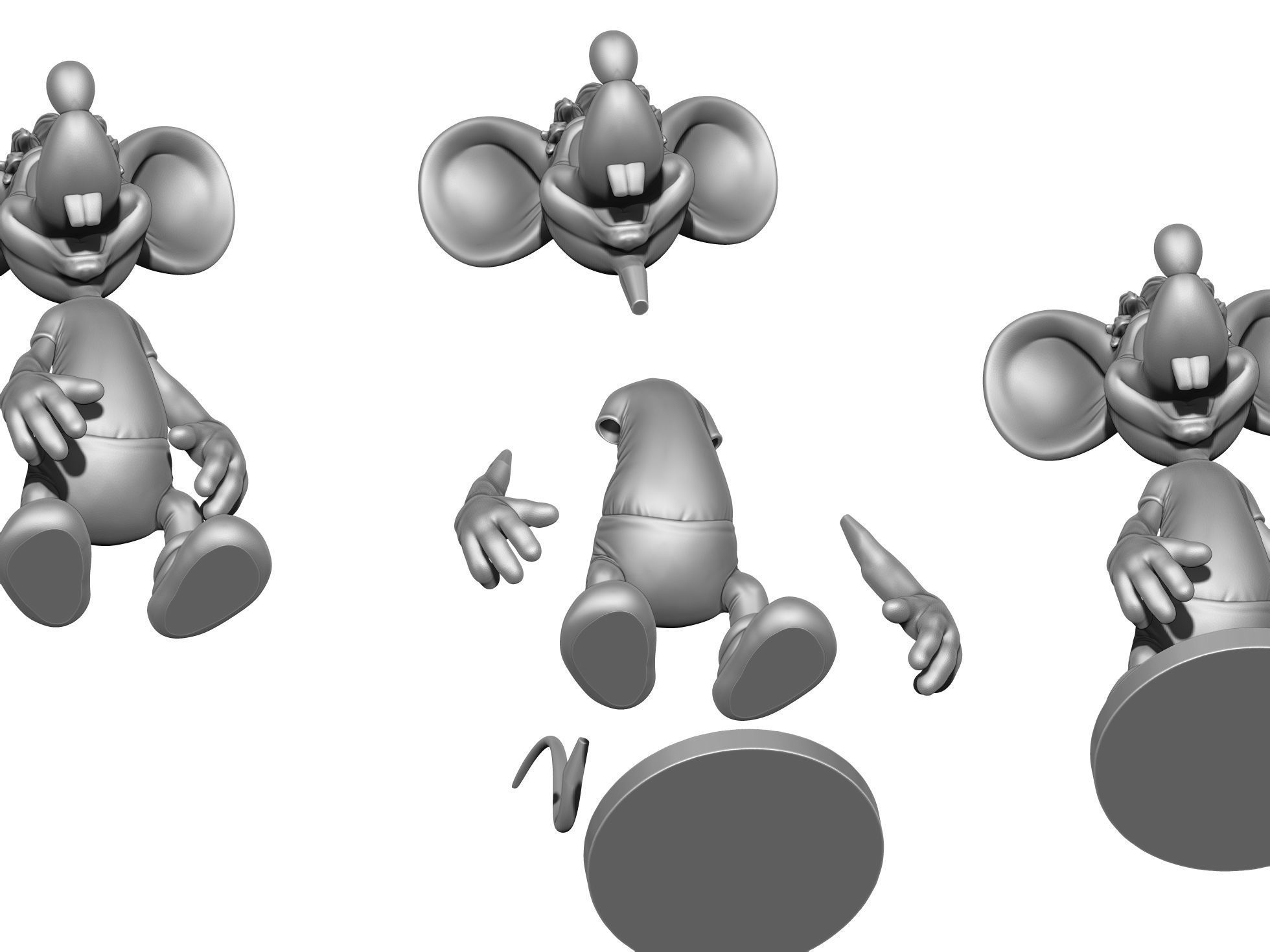 Second Mouse from Leopold for 3D printing STL 3D print model_4