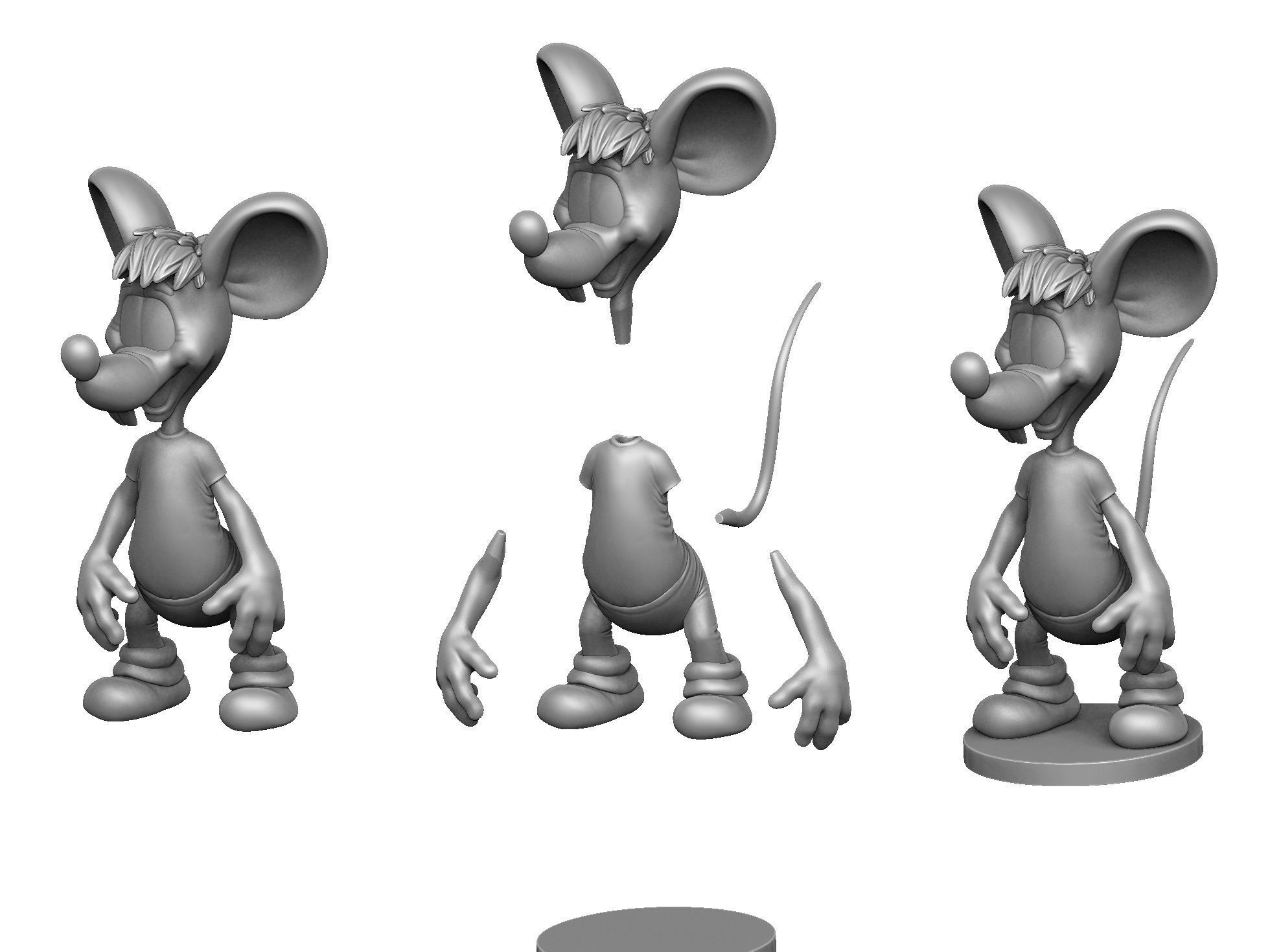 Second Mouse from Leopold for 3D printing STL 3D print model_21