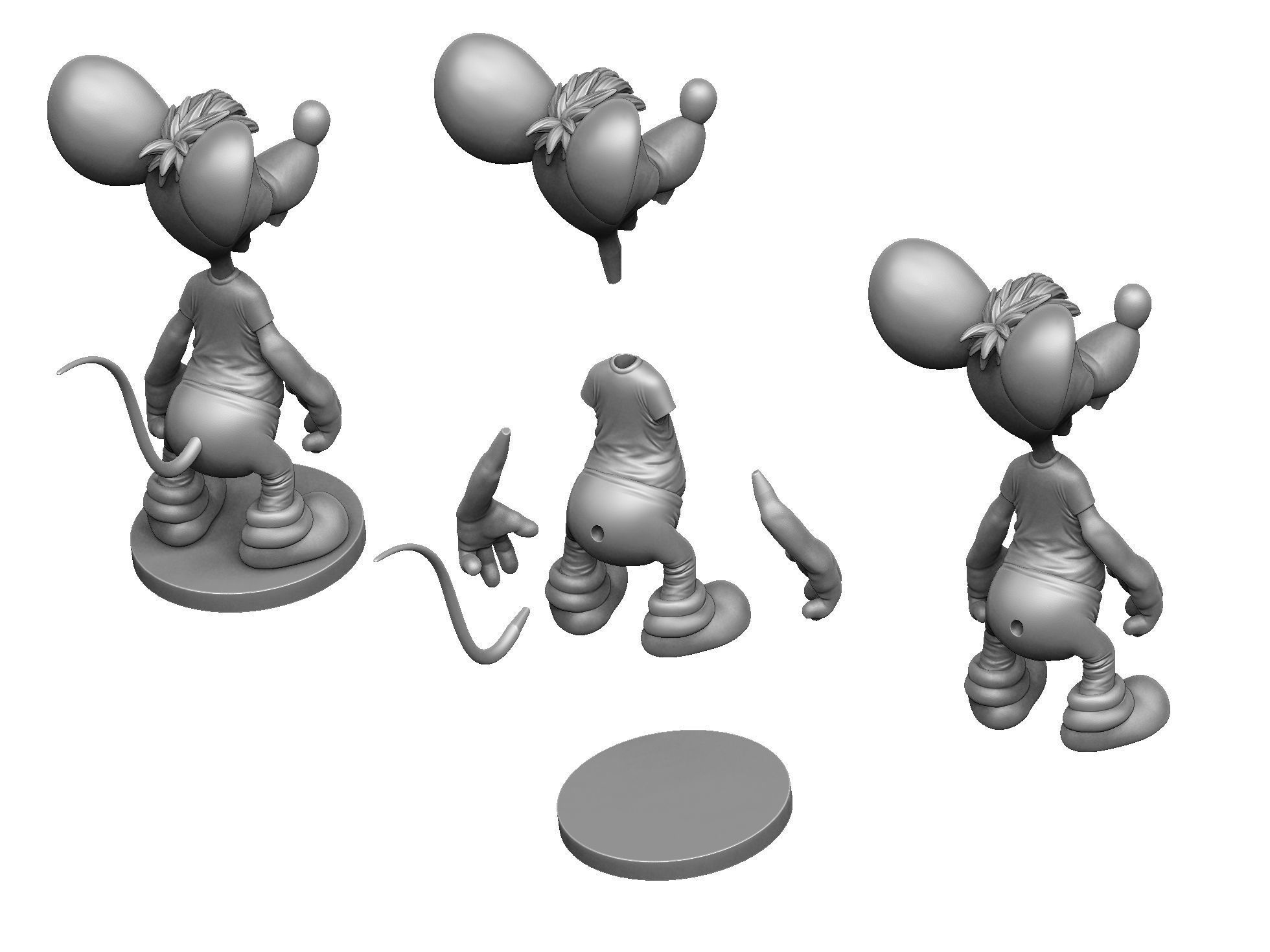Second Mouse from Leopold for 3D printing STL 3D print model_3