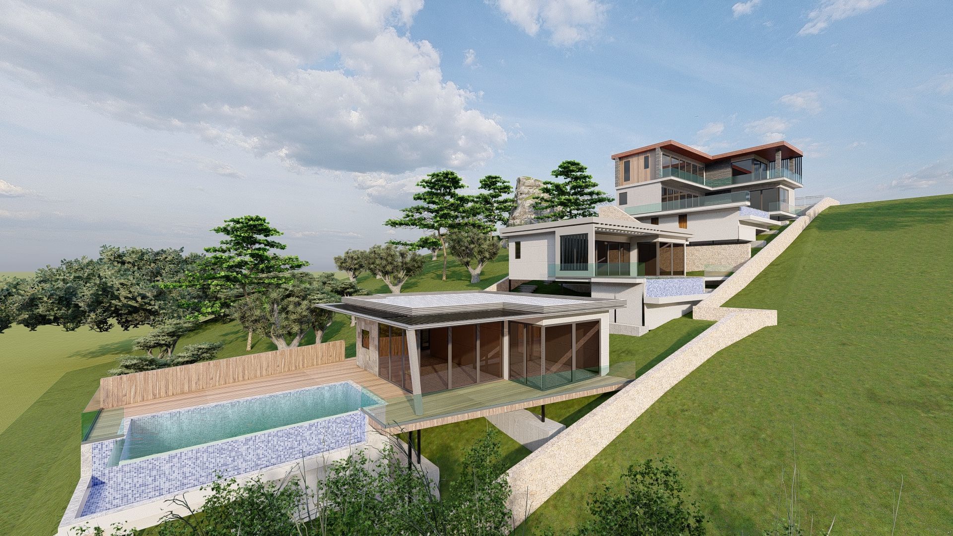 modern Villas Steel construction 3D model_4