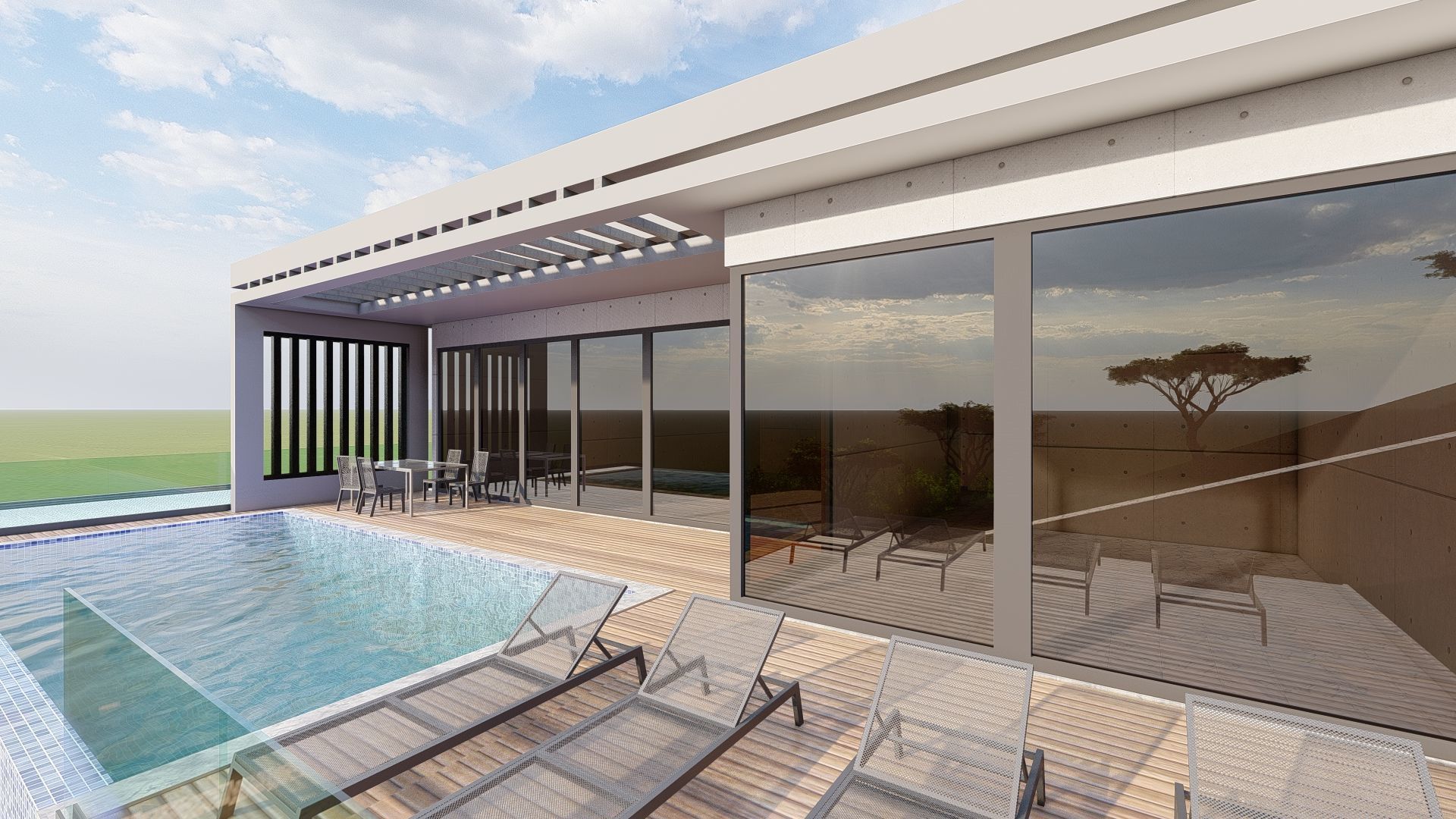 modern Villas Steel construction 3D model_8