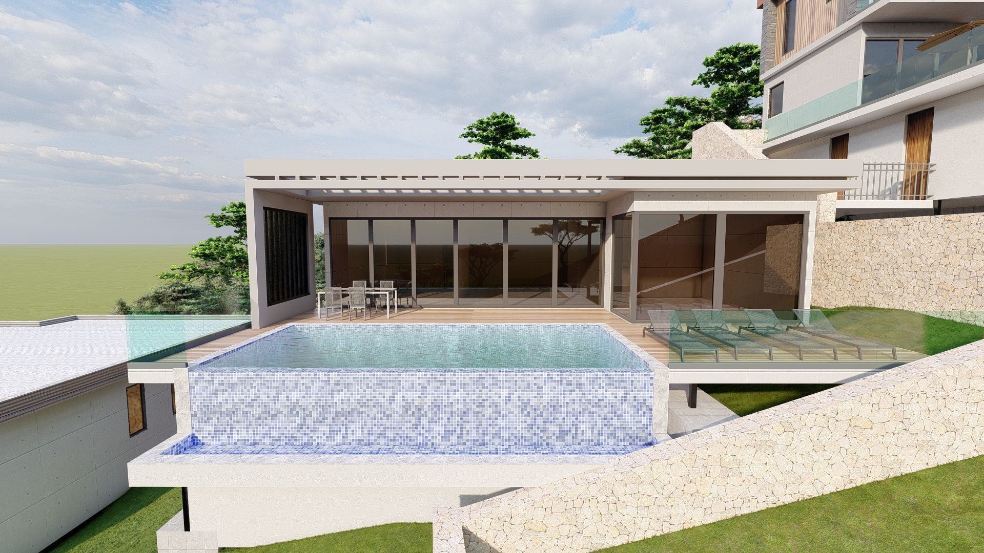 modern Villas Steel construction 3D model_5