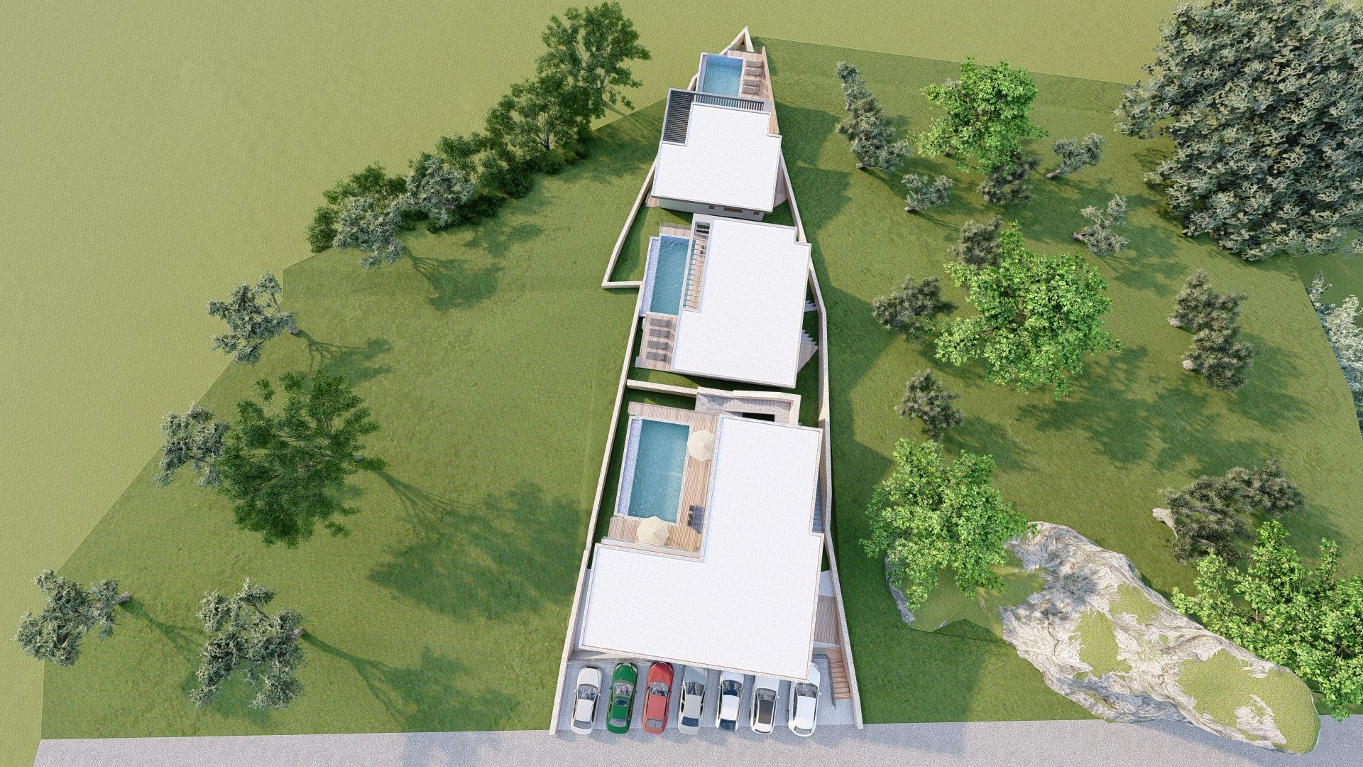 modern Villas Steel construction 3D model_17