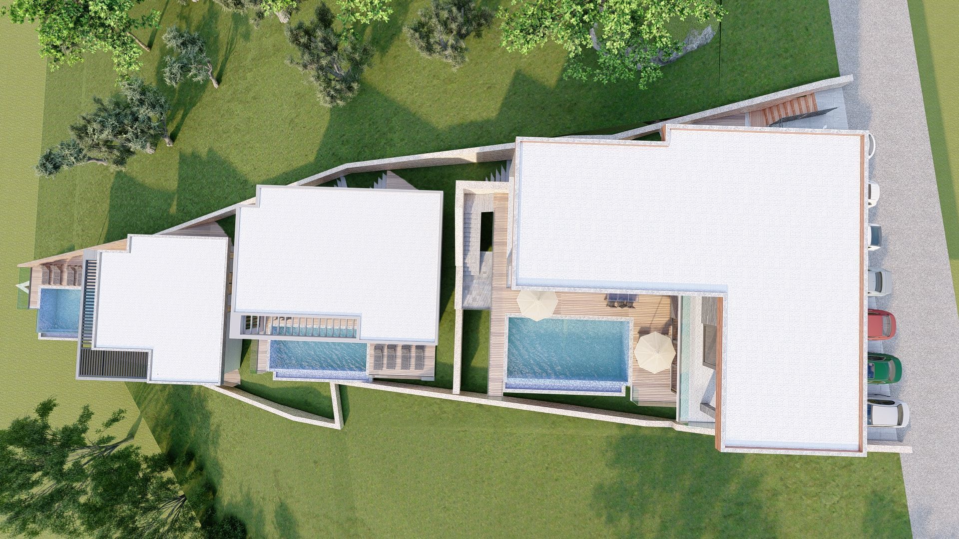 modern Villas Steel construction 3D model_14