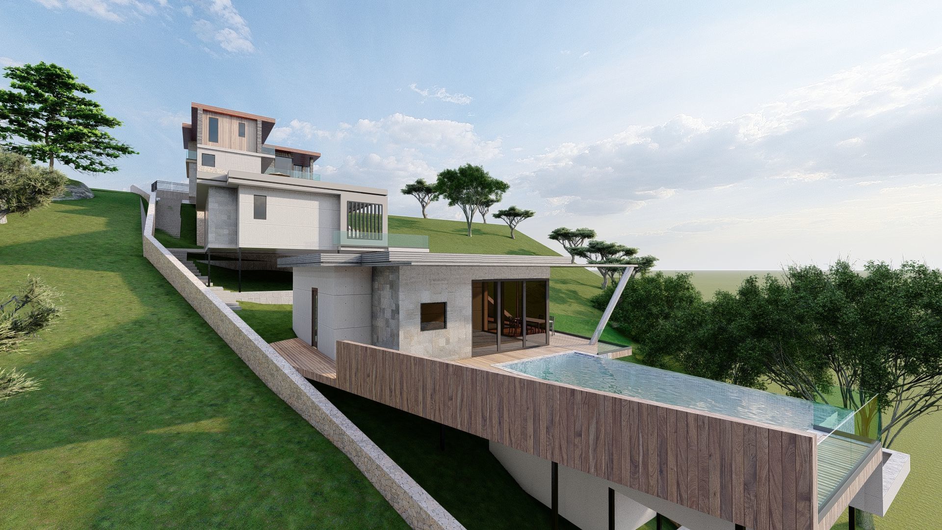 modern Villas Steel construction 3D model_9